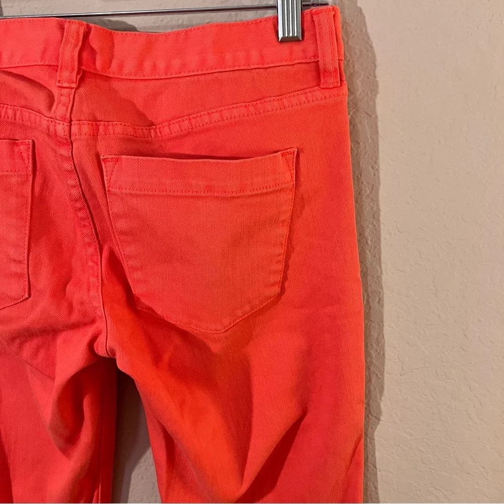 J.Crew Matchstick Jeans Coral Pink Stretch Straight Leg Size 27